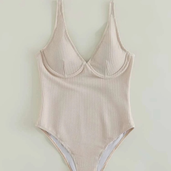 Apricot Ribbed swimsuit/bodysuit - Picture 5 of 7